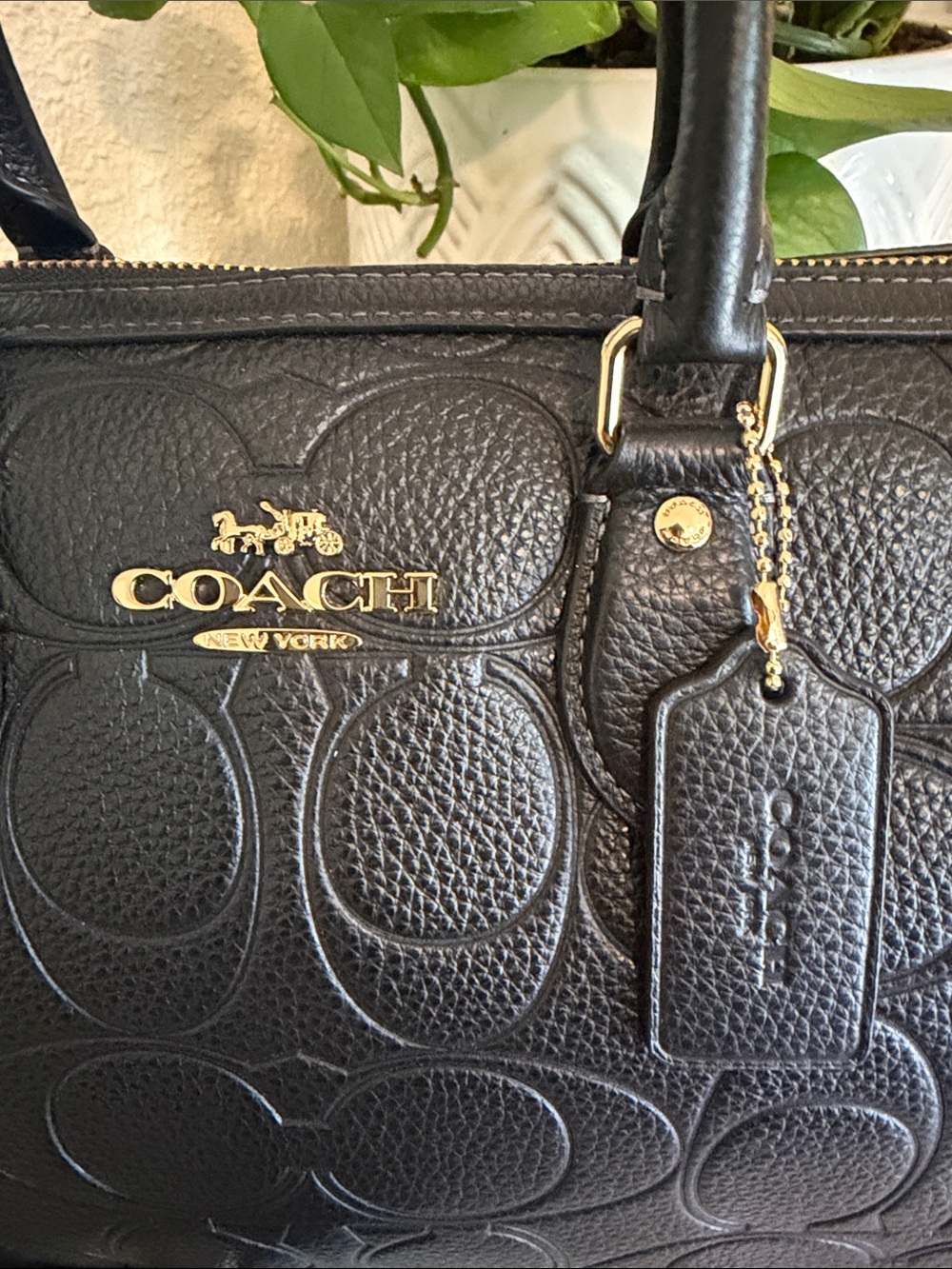 New Large Coach  leather  Morgan signature C - Picture 6 of 11